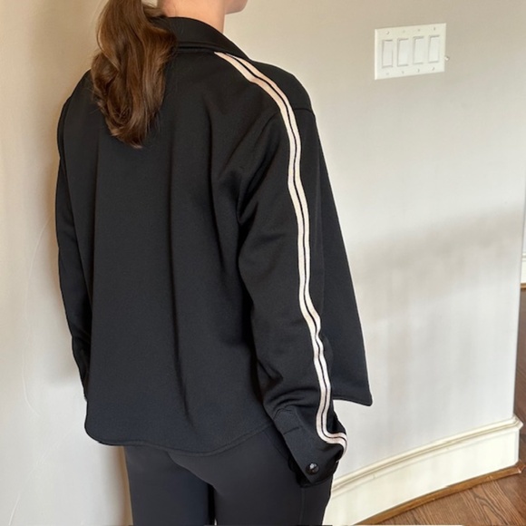 🔥HOST PICK🔥Palm Angels Classic Track Shirt Jacket Black with White Stripes🌸 - Picture 3 of 14